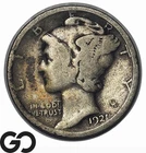 1921 Mercury Dime, Key Date, Lower Mintage