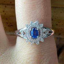 Natural Kyanite Sterling Silver Ring Size 9