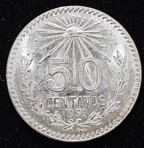 1939 Mexico 50 Centavos Silver — photo from the most recent tracked eBay sale