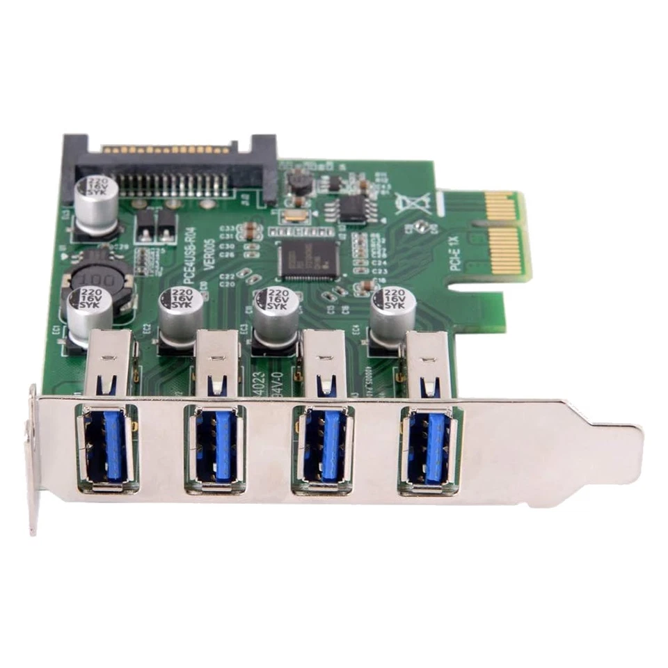 Low Profile 4 Ports PCI-E to USB 3.0 HUB PCI Express Expansion Card Adapter8682 - Image 2 of 4