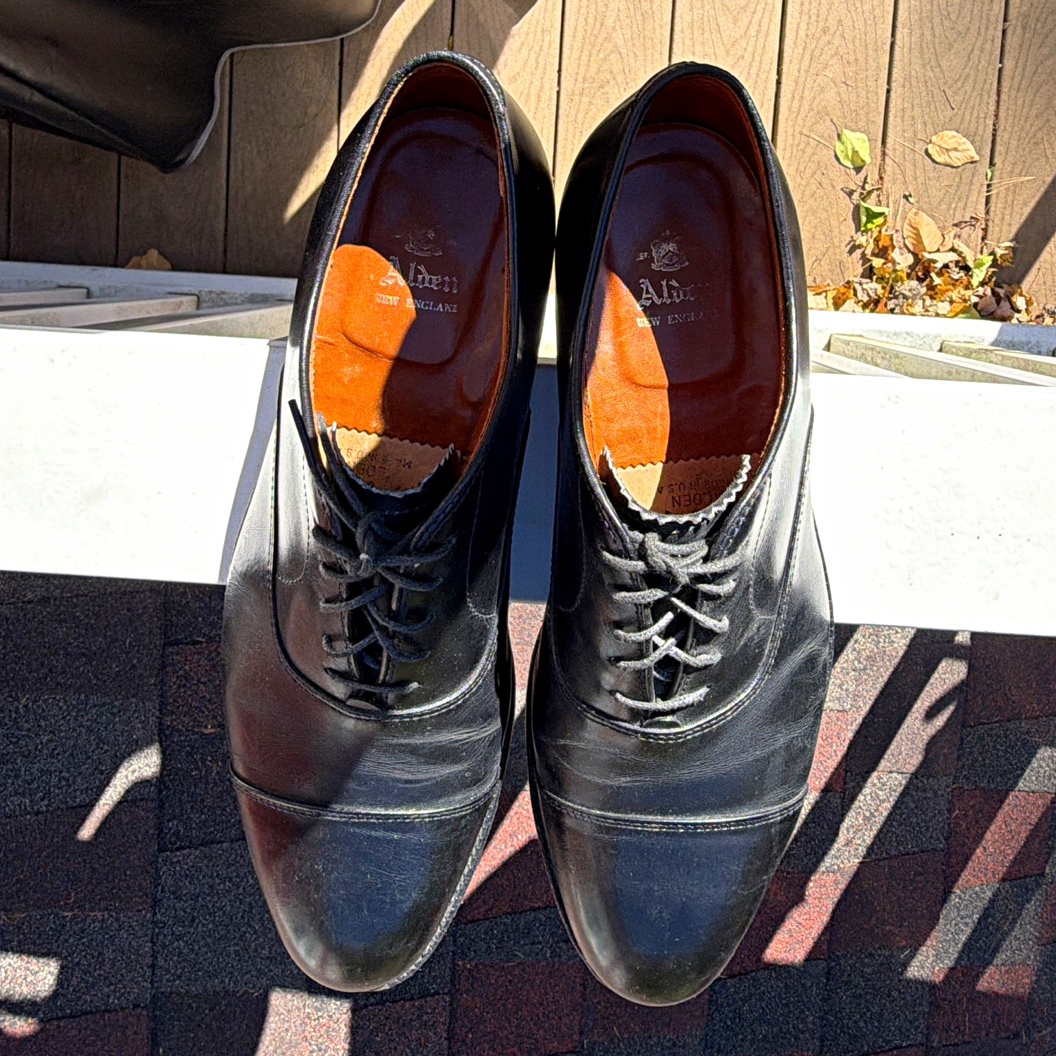 Alden 907 Black Calfskin Straight Tip Bal