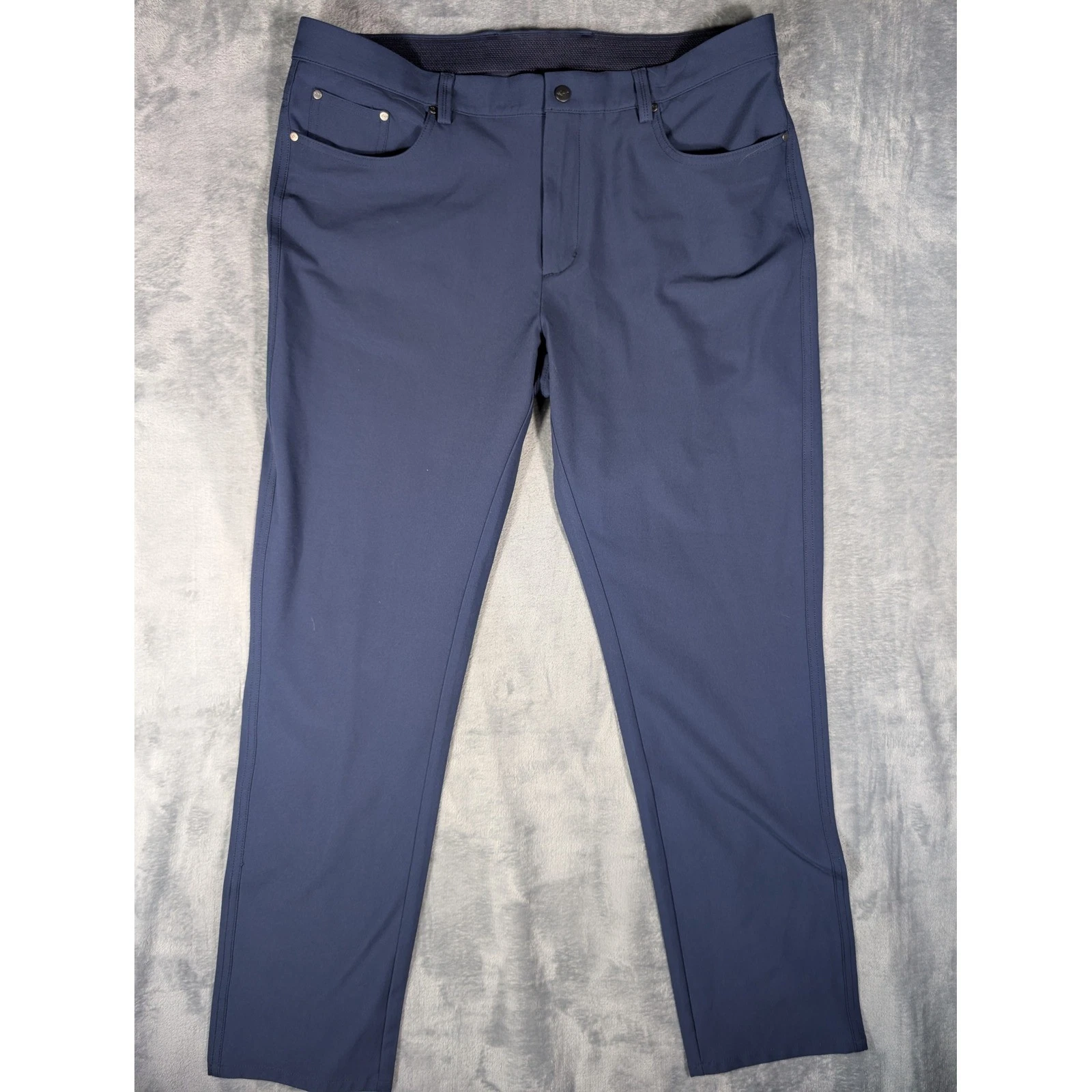Guy Harvey Men 36x32 Navy Blue Performance 5-Pocket Stretch Fishing Boating Pant