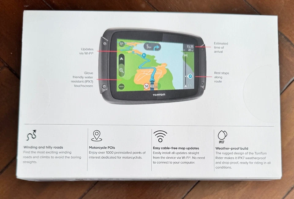 TomTom Rider 500 4,3-Zoll Navigationssystem - Schwarz | Neu | Händler - Bild 2 von 2