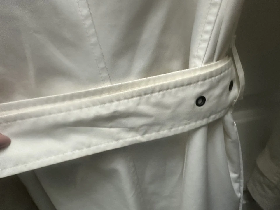 Burberry London Women Trench Rain Coat White Buckle Collared Size 6R - Image 4 of 4