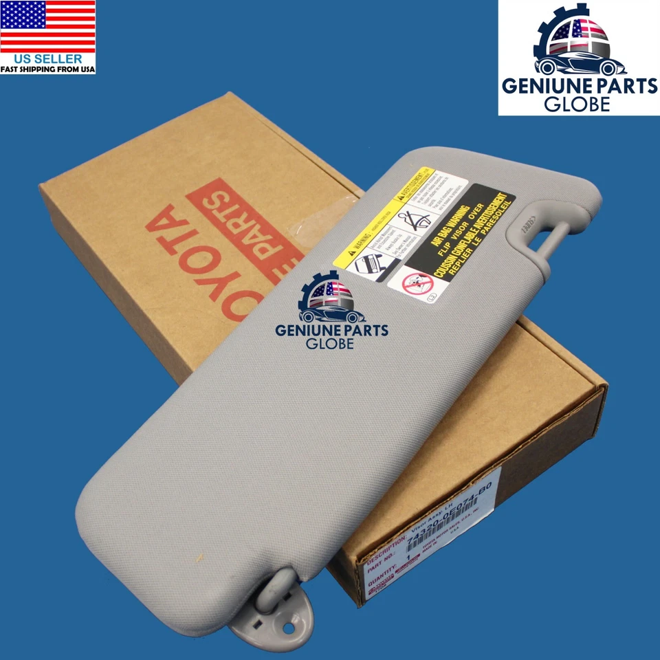 PARASOL GRIS CONDUCTOR IZQUIERDO TOYOTA 14-19 HIGHLANDER ORIGINAL CON LUZ 74320-0E074-B0 Foto 2 de 3