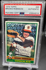 BROOKS ROBINSON 1976 TOPPS #95 SIGNED AUTOGRAPH PSA BOLD MINT  AUTO