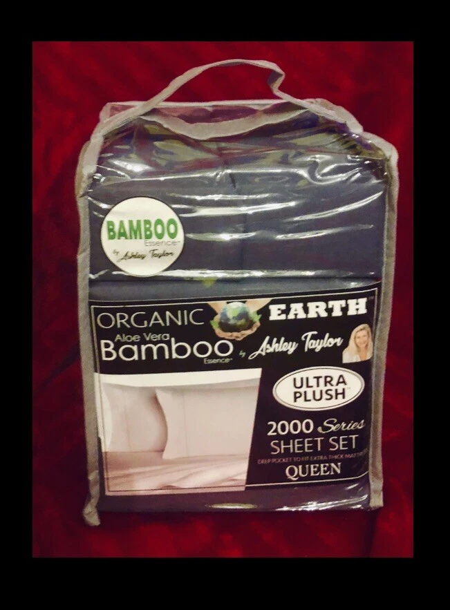 * Juego de sábanas de bolsillo profundo de bambú aloe vera de enfriamiento Ashley Taylor 2000 TALLA REINA Foto 2 de 4