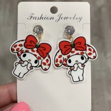 NWT Kawaii Pink Sanrio Hello Kitty Melody Lightweight Earrings Pierced Handmade