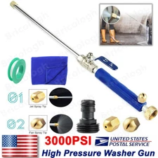 Pressure Power Washer Wall Water Spray Gun Nozzle Wand Attachment High Hose Jet