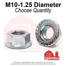 M10-1.25 Class 10 JIS Serrated Hex Flange Nuts Zinc Fine Thread (Pick Quantity)