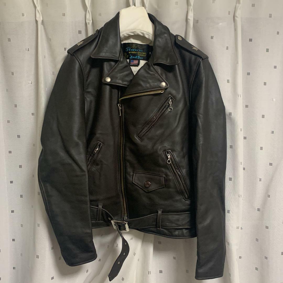 Schott Perfecto NEIGHBORHOOD Leather Riders Jacket Brown Size 38 