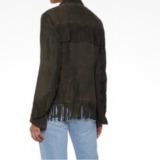 L’agence Maybury Fringed Suede Jacket Xs