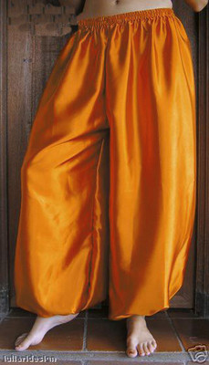 Harem Pants Belly Dance Satin Sai Baba Orange