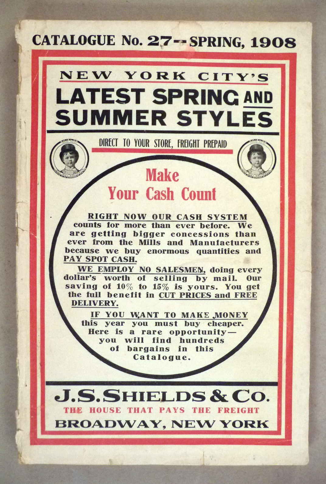 J.S. Shields CATALOG Spring, 1908 fashion, hats, general