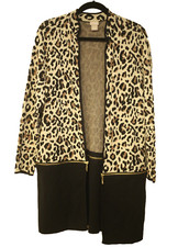 Chico's Women's Size 2 US Large Convertible Cardigan Sweater Animal Print NEW