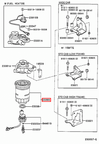 Genuine Toyota LandCruiser 80 Series HZJ 1HZ 4.2 Diesel Fuel Filter - Picture 4 of 20