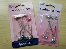 BNWT Hemline - Florist Pins Hat Pins - Length 65mm or 90mm - 2pc 10pc or 12pc pk