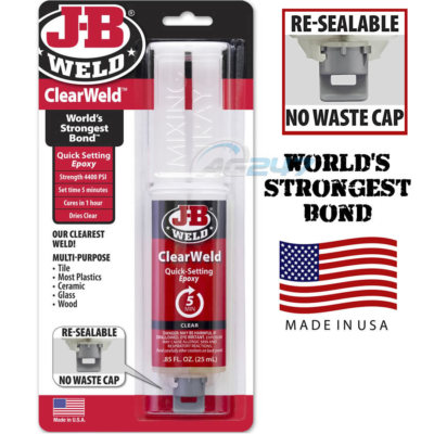 JB Weld Clear Weld schnell abbindend Kunststoff Keramik Glas Epoxid Klebe Spritze