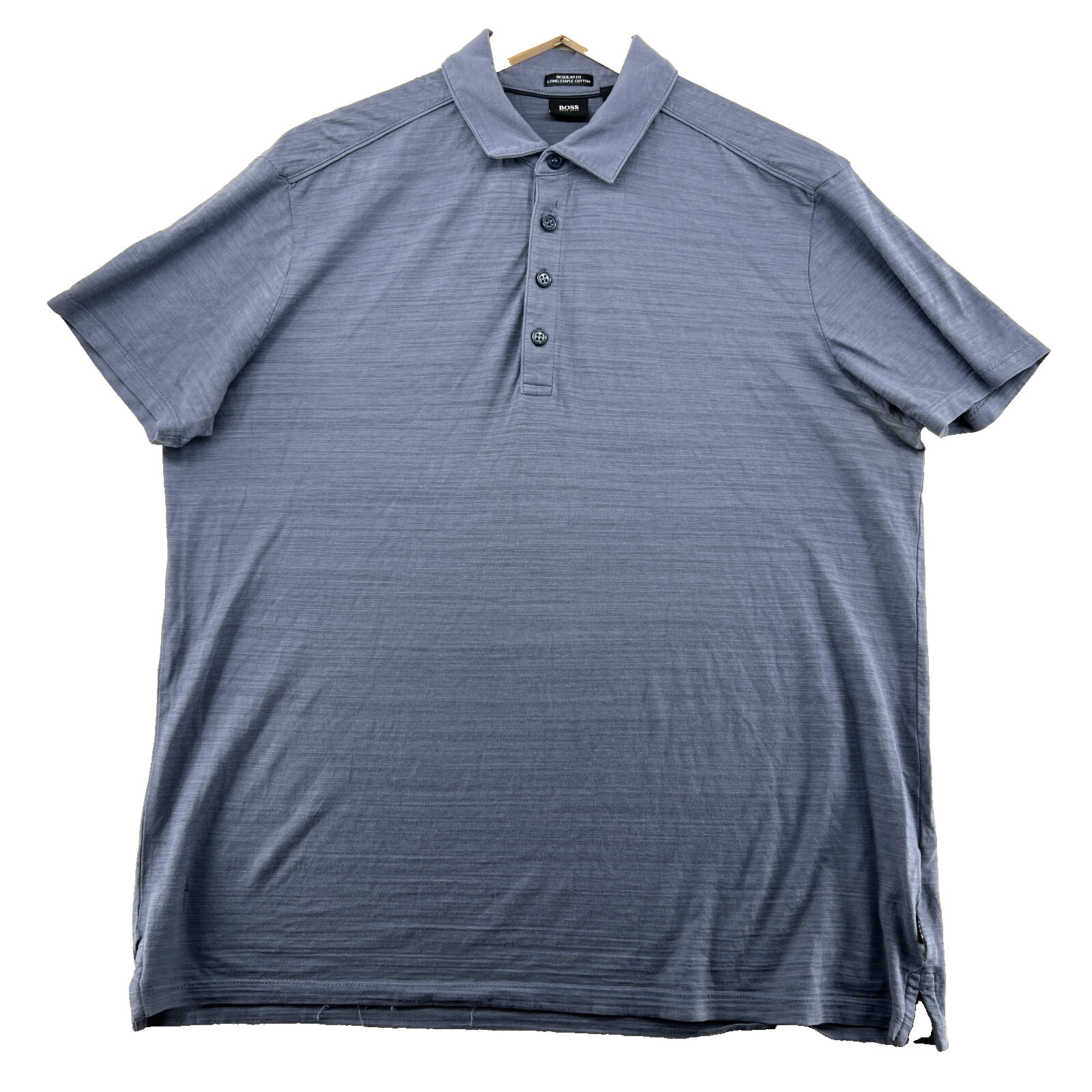Hugo Boss Regular Fit Men's Size XL Steel Blue Long Staple Cotton Polo Shirt