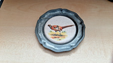 Untersetzer Teller Zinn Motiv Vogel auf Keramik Golbach Engel?