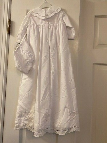 NUOVO Vestito Bambino Bianco per Battesimo con Cappello Taglia 12 Mesi #128LZ - Foto 2 di 3