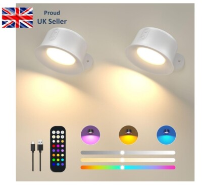 LED Wandleuchten mit RGB 18 Farben. Wireless . Touch & Remote. 2 Stück - weiß