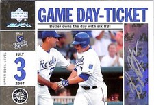 2007 Upper Deck Black Game Day Ticket Autographs #GD-BB Billy Butler AUTO 41/50