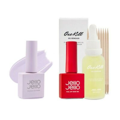Jello Jello Peel Off Base Gel Exclusive One Key Remover jc70 Lilac Set