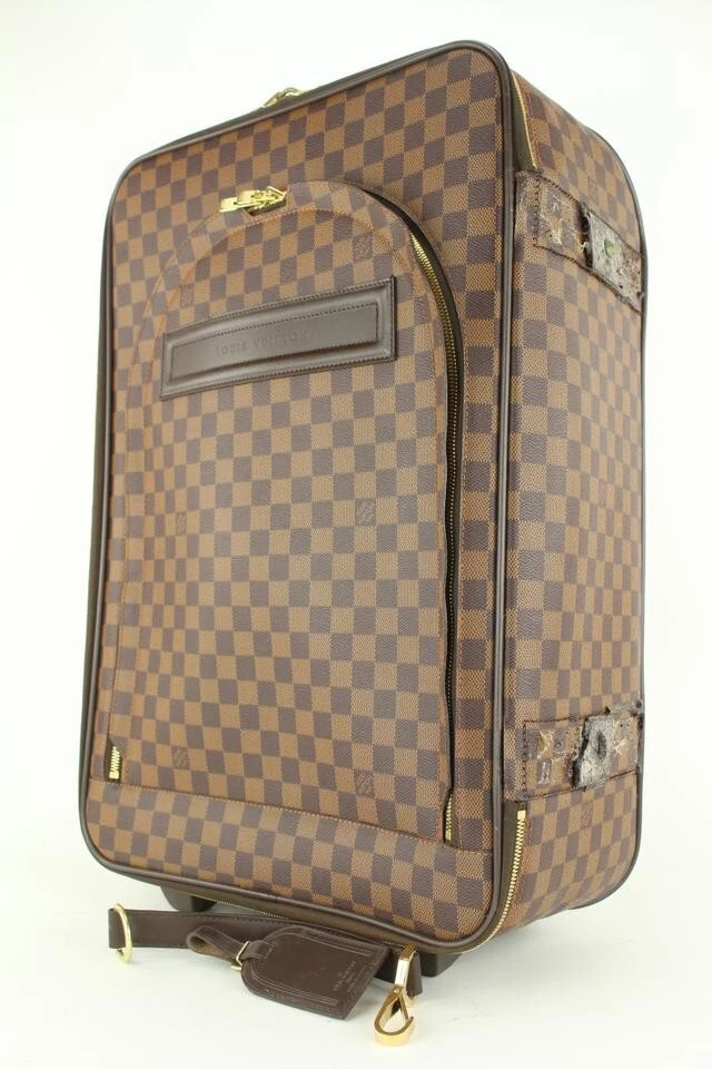 Louis Vuitton Damier Ebene Pegase 55 Rolling Luggage Carry-On Suitcase Bag  861898