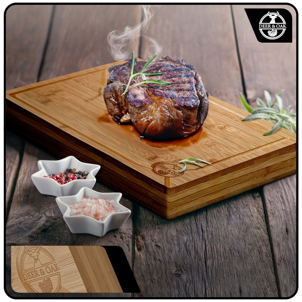 Butchers Block Chopping Board Premium Large Wooden Thick Wood Cutting Board UK - Image 4 of 4