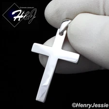 MEN WOMEN REAL 925 STERLING SILVER PLAIN SIMPLE SILVER CROSS CHARM PENDANT*SP188