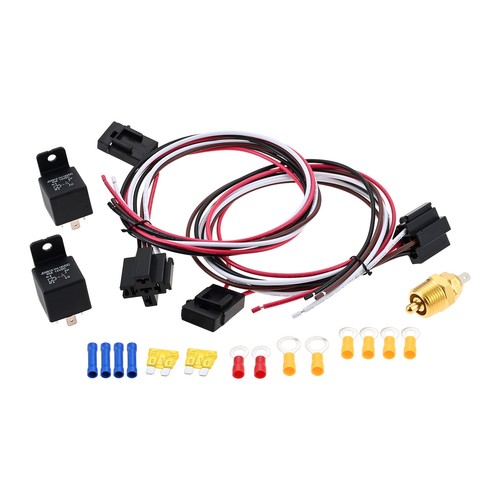 Dual Electric Fan Relay Kit With Thermostat Radiator Fit For Dual Electric Fan - Picture 2 of 12