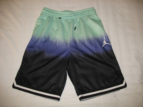 Air Jordan Youth Boys Ombre Athletic Shorts Sz XL Mesh Drawstring Green Purple