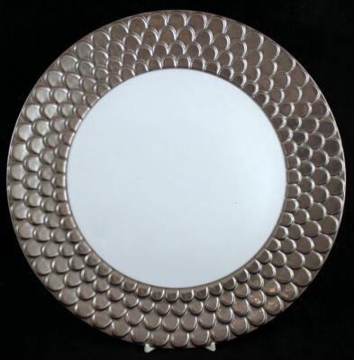 L Objet Aegean Platinum Sculpted Charger Service Plate
