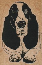 Big Eared Dog 2 x 3" Rubber Stamp, Dog Stamp, Floppy Eared Dog Stamp