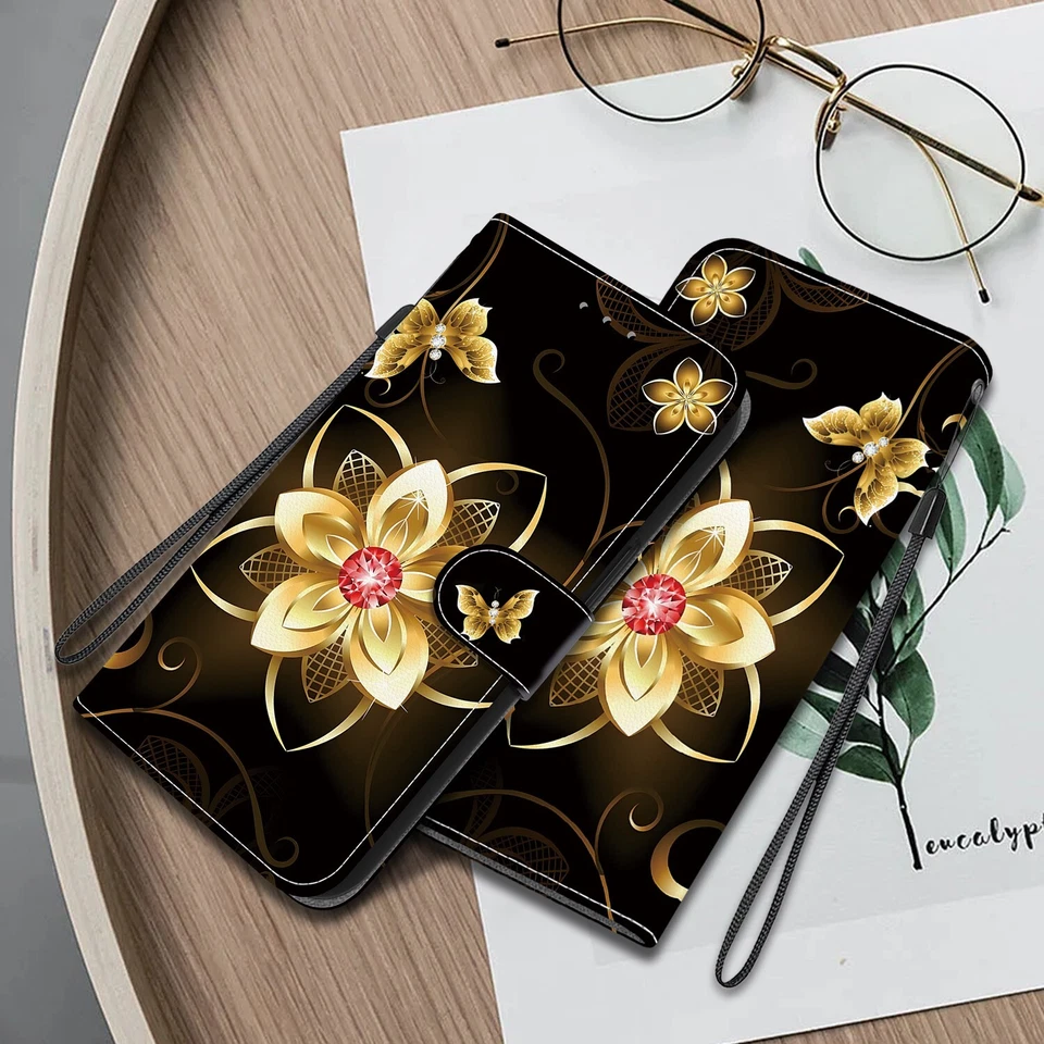 Capa carteira telefone couro padrão para Samsung Galaxy A36 A35 A34 A33 A32 - Imagem 3 de 4