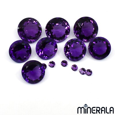 Lila Hydrothermal Amethyst Knstlicher Edelstein Facettiert Runde Form  WP00068 | eBay.de