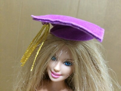 Barbie Doll Purple School College Grad Graduation Hat With Tassle
