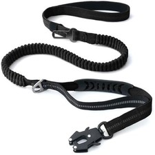 Heavy Duty Dog Leash 4-6FT Black 2 Padded Handle Large Dogs Reflective Shock