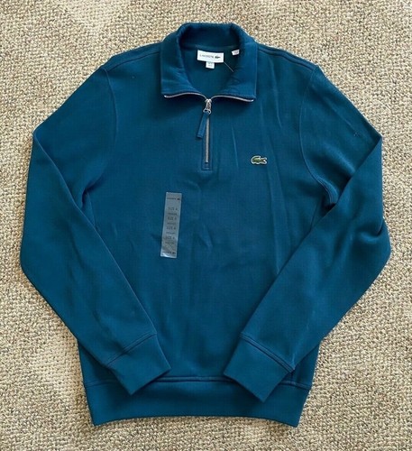 Half Zip Cotton Sweater Blue 