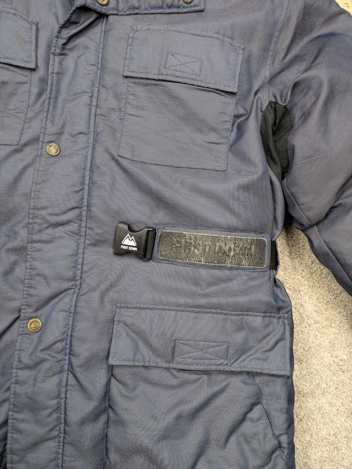 First Down Parka Jacket Mens Medium Gray Goose Do… - image 2