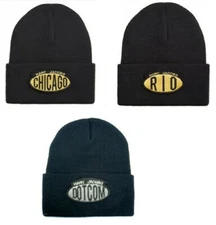 Marc Jacobs DOT com or Rio or Amsterdam Unisex black skully beanie 