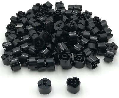 Lego 100 New Black Bricks Round 2 x 2 with Axle Hole Pieces