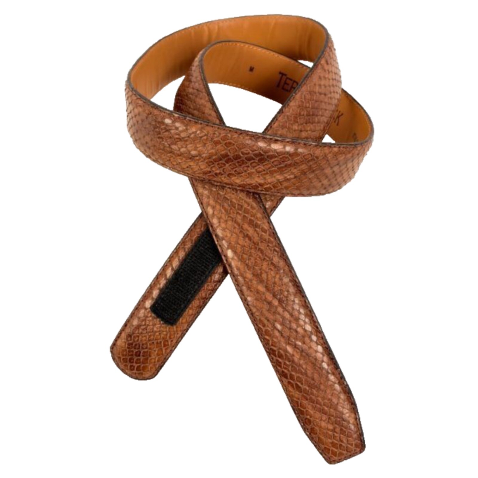 TERRY STACK women’s snake embossed brown leather … - image 1