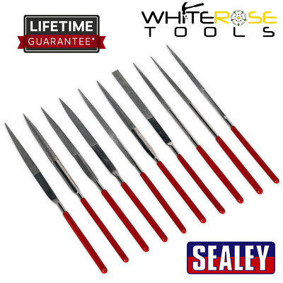 Sealey Nadelfeilen-Set Diamant 10-teilig 140 mm halbrund oval flach parallel
