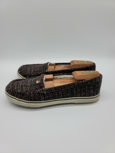 Roxy Piccolo Fur Lined Loafers / Slip On Brown Plaid Shoes Women's Size 7.5 - Picture 4 of 8