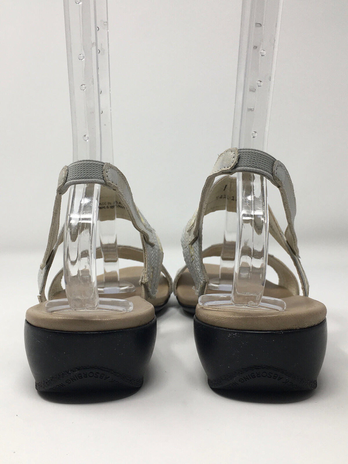 Munro Size 11 Ivory Leather Patchwork Strappy Ank… - image 6