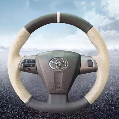 Cubierta de volante de cuero negro para Toyota Corolla 2011-2013 RAV4 2011 2012 - Imagen 10 de 10