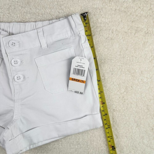 Nautica Girls Twill Shorts Pull-on w Stretch Elastic Waistband Belt Loops White - Picture 12 of 17
