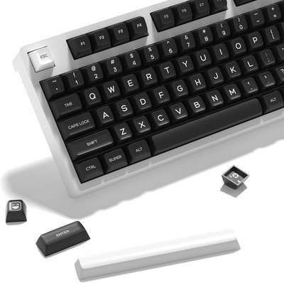 WOB PBT Double Shot Keycap Set,160 Keys Black and White Custom Key Caps Similar
